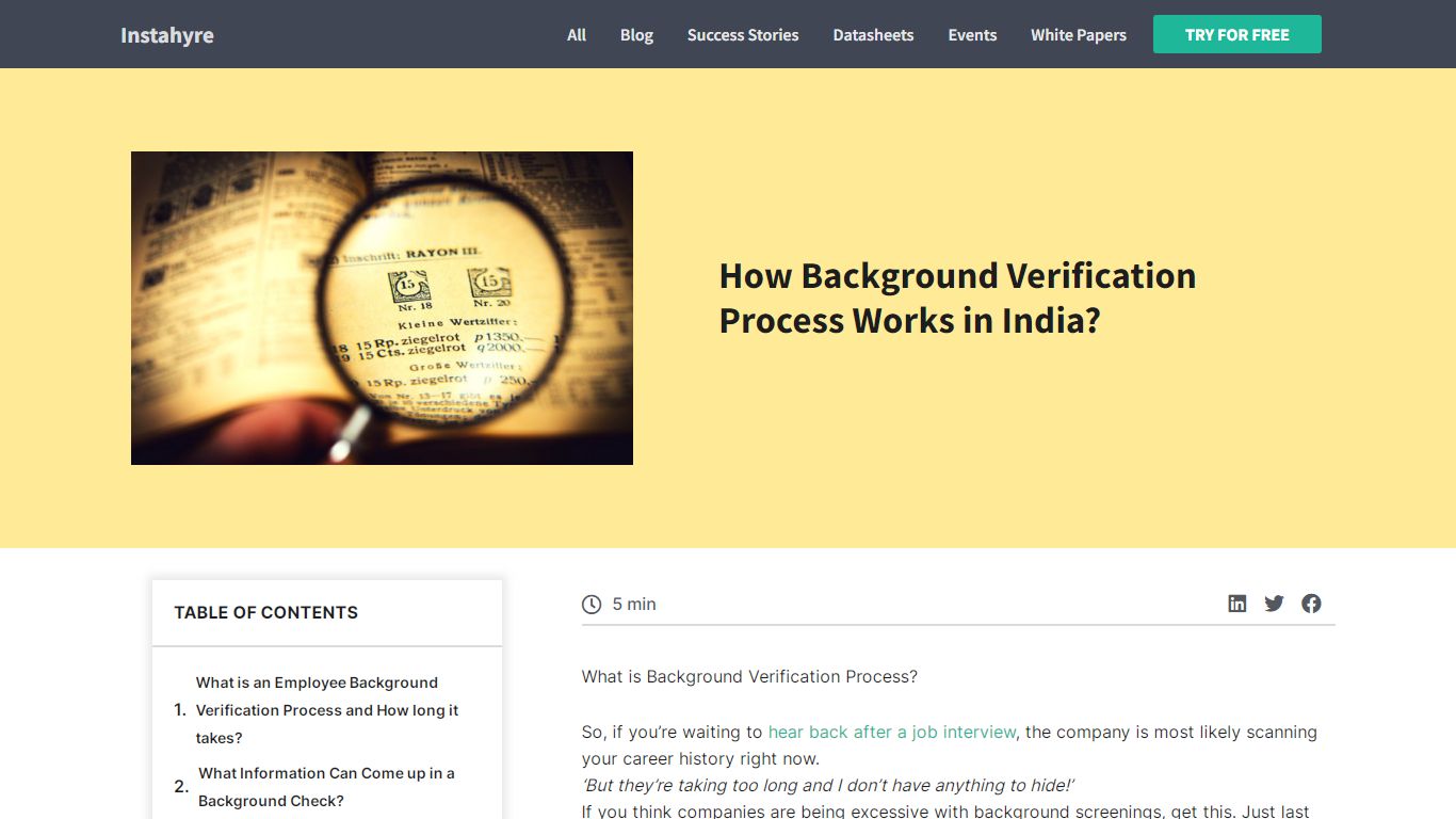 How Background Verification Process Works - Instahyre Blog